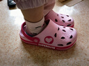 酷趣（Coqui）兒童洞洞鞋男童女童輕質(zhì)排沙兩穿休閑拖鞋大童糖果粉30-31 CQ8538 曬單實(shí)拍圖