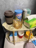 蠻丂雙層瀝水杯架茶具托盤(pán)桌面茶盤(pán)茶杯架子瀝水架廚房收納水杯置物架 杯子收納架【雙層奶油白】 曬單實(shí)拍圖