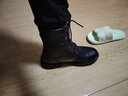 GENAI牛皮靴男士馬丁靴男靴子秋冬季加絨保暖棉鞋高幫雪地靴真皮鞋男鞋 黑色 頭層牛皮【隱形內增高】真皮棉靴 冬天冬款 42碼(260MM) 曬單實(shí)拍圖