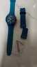 適用于斯沃琪Swatch SUSB401 SUSW402 SUSN401 SUSR401硅膠表帶男女 松石藍 20mm 曬單實(shí)拍圖