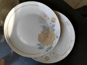 厚秀堂 家用餐具套裝景德鎮高檔金邊骨瓷碗家用高腳飯碗陶瓷歐式 8英寸月光盤(pán)【2個(gè)】雅清金邊 曬單實(shí)拍圖