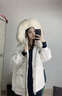 clotho Rennie品牌女裝羽絨服女2025年冬季新款時(shí)尚派克服收腰顯瘦中長(cháng)款外套 白色配白色真貉子毛毛領(lǐng) M 曬單實(shí)拍圖