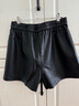 她池闊腿皮褲2025秋裝新款女裝時(shí)尚短款高腰顯瘦休閑褲 曬單實(shí)拍圖