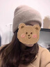 恒源祥100純羊毛針織帽子圍巾女冬季款百搭圍脖保暖禮物防寒套裝送禮盒 蝦色[帽子+圍巾] 曬單實(shí)拍圖