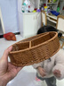 舍里手工仿藤編果籃水果籃子干果盤(pán)過(guò)年客廳茶幾家用分格零食筐子喬遷 圓形分格籃-三分格 1個(gè) 曬單實(shí)拍圖
