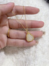 中國黃金（CHINA GOLD）彌勒佛黃金項(xiàng)鏈女媽媽款足金和田玉吊墜七夕情人節(jié)禮物送女友老婆 足金福運(yùn)佛和田玉吊墜+K金鏈 曬單實(shí)拍圖