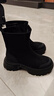 思加圖楊冪同款冬季絲絨可可彈力靴中靴女EFU29DZ5 復古黑 35 曬單實(shí)拍圖