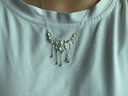 藍(lán)鉑麗足銀990花團(tuán)錦簇項鏈?zhǔn)止ぞ赂呒壐虚L流蘇梅花女繁花似錦鎖骨鏈 長流蘇梅花銀項鏈+精美禮盒 曬單實拍圖