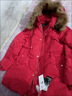 啄木鳥(niǎo)品牌白鴨絨羽絨服女中長(cháng)款2025冬季新款時(shí)尚寬松大毛領(lǐng)加厚外套女 【羽絨服】紅色[真貉子毛領(lǐng)]（新年紅火） XL 【推薦110-125斤左右】（新年紅火） 曬單實(shí)拍圖