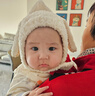 必好妝詩(shī) 兒童帽子秋冬保暖可愛(ài)男女寶寶戶(hù)外騎行防風(fēng)面罩護耳帽兔耳朵 米色（頭圍44CM-49CM） 推薦【4-24個(gè)月使用】 曬單實(shí)拍圖