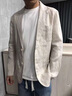 羅蒙高端亞麻休閑西服男西裝外套春夏薄外套西裝免燙抗皺商務(wù)休閑 F5262淺卡其 L 曬單實(shí)拍圖