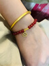 周六福（ZLF）  黃金手鏈女款足金圓滿(mǎn)小福牌轉運珠紅瑪瑙手串 定價(jià) 17cm -0.82g 曬單實(shí)拍圖