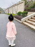 迪士尼寶寶女童連衣裙洋氣春秋裝2024新款兒童長款衛(wèi)衣加絨花邊公主紗裙加厚 粉色加絨款 100 曬單實拍圖