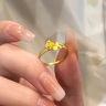 中國黃金CHINA GOLD玫瑰花黃金戒指足金結婚戒子教師節禮物送女老師老婆生日實(shí)用足金雙層玫瑰戒指 曬單實(shí)拍圖