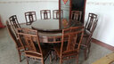景典 紅木家具 非洲雞翅木（學(xué)名：非洲崖豆木）餐桌圓形中式客廳餐廳圓桌帶轉盤(pán)全實(shí)木 1.68米明式圓餐桌+10餐椅 曬單實(shí)拍圖