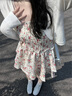 JAVC甜美少女夏季小個子吊帶連衣裙春夏薄荷曼波A字裙配開衫上衣潮流 吊帶碎花裙+白色開衫【套裝】 M 建議 【95-105斤】 曬單實拍圖