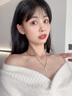 BROSWAY歐美時(shí)尚輕奢女疊戴款項(xiàng)鏈鈦鋼仿水晶材質(zhì)飾品生日送女友禮物 BYM101 銀色 曬單實(shí)拍圖