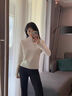 BOPRUIEY 帛芮女士半高領(lǐng)針織衫女冬季加厚一體絨修身內搭保暖打底上衣女 曬單實(shí)拍圖