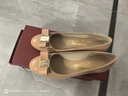 菲拉格慕（Ferragamo）女士骨色/米色Vara蝴蝶結(jié)高跟鞋 0753641_1D _ 70 禮物送女友 曬單實(shí)拍圖