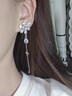 BJYL不對稱(chēng)流蘇雪花耳釘女輕奢高級感秋冬氣質(zhì)無(wú)耳洞耳夾精致耳飾女生 雪國之戀【耳釘一對】 曬單實(shí)拍圖