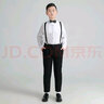 蘿卜唄唄（LUOBOBEIBEI）胖版男童禮服套裝春款中大童加肥加大襯衫背帶褲 黑色四件套 170  曬單實(shí)拍圖