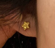菜百首飾黃金耳飾 足金5G工藝閃耀金時(shí)尚潮流鐳射面星星耳釘 YD 黃金耳飾 約1.02g 曬單實(shí)拍圖