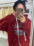 喜詩(shī)萊套裝女秋冬2025新款韓系學(xué)院風(fēng)棉服女馬甲+加絨衛衣+牛仔褲三件套 白色馬甲+加絨酒紅衛衣+拼接褲 M 曬單實(shí)拍圖