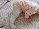babylove嬰幼兒中筒襪秋冬款保暖純色舒適防掉跟新生兒襪子彈力寶寶襪 奶白 1雙 6-12月 （10.5cm） 曬單實(shí)拍圖