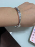 老銀匠s999足銀手鐲年輕款實(shí)心款情人節禮物女士推拉式送女友足銀銀手鐲 【繁花禮盒·999足銀】40.5g+證 曬單實(shí)拍圖
