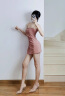 她芙（tafu）品牌女装吊带连衣裙女2024年夏季新款小个子无袖遮肚子显瘦包臀裙 云粉色（短裙） L 晒单实拍图