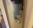 PSO Brand牛仔褲男14盎司斜紋可愛(ài)小狗橡筋褲頭寬松直筒休閑長(cháng)褲 水洗藍 Blue XL 曬單實(shí)拍圖