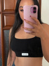 Calvin Klein內(nèi)衣【七夕禮物】女簡約布標(biāo)ck無鋼圈輕運(yùn)動薄墊背心文胸QP3127O UB1-太空黑 M 曬單實(shí)拍圖