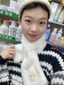 槿城冬天韓版毛毛圍巾仿獺兔毛圍脖女秋冬季毛絨領(lǐng)脖套貼標WJ2112 貼標白色 曬單實(shí)拍圖