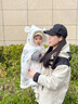 EVEBABY嬰兒披風(fēng)斗蓬秋冬外出防風(fēng)保暖新生兒童寶寶擋風(fēng)外套披肩加絨加厚 萌寵樂(lè )園 三層夾棉 加厚款 90 (均 碼) (建議身高50-95cm) 曬單實(shí)拍圖