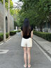 凡小如棉麻短褲女夏季2024新款高腰外穿休閑闊腿中褲工裝運(yùn)動(dòng)三分褲睡褲 白色M碼【建議體重80-100斤】 曬單實(shí)拍圖