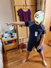 英莎愛迪（YINGSHAAIDI）兒童 泳衣男童中大童 青少年 連體游泳課溫泉速干游泳衣英莎愛迪 圖片色 XL 曬單實(shí)拍圖