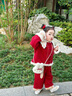 FNJ KIDS童裝女童拜年服套裝冬裝中國風(fēng)加厚新年衣服女寶寶周歲禮服 紅色（含小兔包包） 加絨 120  (建議身高110-120cm) 曬單實(shí)拍圖