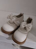 卜丁兒童公主鞋女童皮鞋2025春秋新款洋氣黑皮童鞋蝴蝶結牛皮寶寶單鞋 米白加絨 25 內長(cháng)約16.2cm 曬單實(shí)拍圖