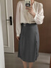 Teenie Weenie小熊中長(cháng)百褶裙學(xué)院休閑半身裙卡其色A字裙知識分子 深灰色 M (165) 曬單實(shí)拍圖