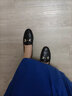 萊爾斯丹時尚學(xué)院風(fēng)鉆扣深口羊皮低跟樂福鞋女單鞋5M21801黑色BKK 35 曬單實拍圖