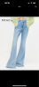 MO&Co.复古洗水微喇高腰显瘦牛仔裤美式复古设计感裤子 牛仔蓝色 27/M 晒单实拍图