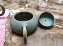 洛湘宜興紫砂壺純手工泡茶壺家用紫砂茶器原礦豆青砂扁西施壺高檔禮品 豆青砂扁西施壺 曬單實拍圖