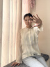 LAGOGO立領(lǐng)新中式襯衫女拉谷谷春秋新款氣質(zhì)米白色法式長(cháng)袖上衣 米白色(V2) L 曬單實(shí)拍圖