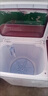 揚子9.5公斤鋼化玻璃蓋半自動(dòng)洗衣機雙桶缸大容量家用宿舍租房用小型迷你脫水甩干波輪洗衣機 9.5中空紅 曬單實(shí)拍圖