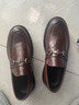 稻草人（MEXICAN）品牌皮鞋男鞋春夏季百搭懶人一腳蹬商務(wù)休閑英倫真皮男士豆豆鞋 棕色 40 標準運動(dòng)碼 曬單實(shí)拍圖