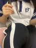 奶甜小個子純棉插肩短袖t恤女夏季2023新款半袖ins潮牌設計感小眾 杏色拼藏青（高品質100%純棉） M（70-110斤） 曬單實拍圖