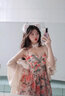 妙奕嘉碎花吊帶連衣裙女士裙子夏天女裝2025夏季新款純欲小個(gè)子新品衣服 紅花夢(mèng)境吊帶連衣裙 L 曬單實(shí)拍圖