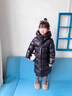 G.DUCK KIDS小黃鴨童裝女童羽絨服防寒保暖長款黑色過膝黑金羽絨服小女孩衣服 黑色 110碼建議100-110cm4-5歲cm 曬單實拍圖