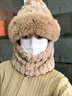 QUEEN TRIP東北帽子女秋冬雙層加厚騎車(chē)防風(fēng)防寒圍脖口罩一體保暖護耳包頭帽 加絨黑色 曬單實(shí)拍圖