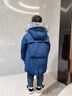 Lee兒童大毛領(lǐng)羽絨服秋冬新款保暖加厚長(cháng)款男女童裝工裝外套大衣 藏青色 130 cm 曬單實(shí)拍圖